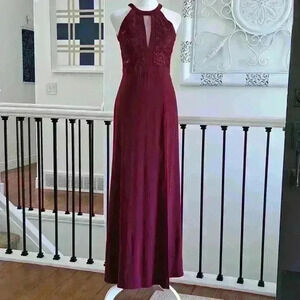 Nightway Lace Illusion-Detail Dress